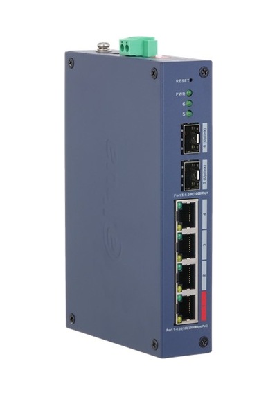 Dahua Chs4206-4gt-90 4 Port Gıgabıt+2xgb Sfp Uplınk Cloud Yönetilebilir 90w Poe Endüstriyel Swıtch