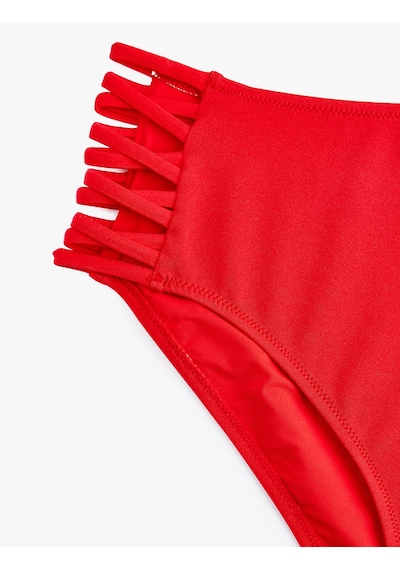 Koton Yanları İpli Yüksek Bel Bikini Altı Kırmızı 6sak00132mm
