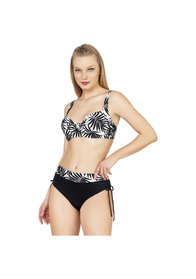 Endeep Kadın Büyük Beden Balenli Destekli Yaprak Desenli Bikini Takımı Yaprak
