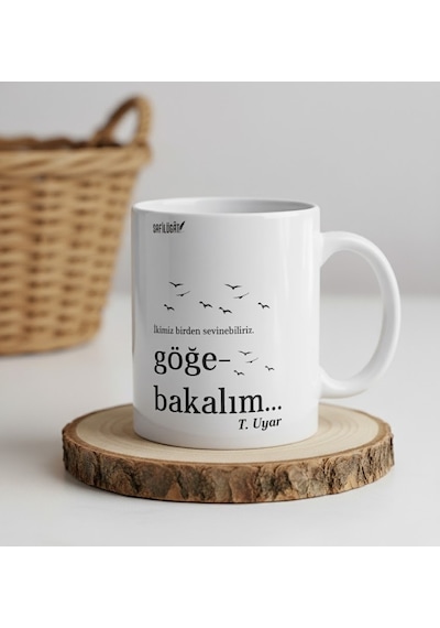 "turgut Uyar Göğe Bakalım" Kupa Bardak Beyaz