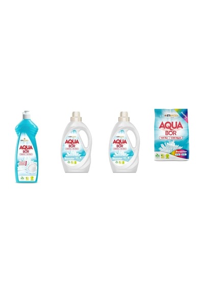 Aquabor Doğal Mineralli Elde Bulaşık + Sıvı Beyaz + Sıvı Beyaz + 4 Kg Renkliler 4 Lü Set 0.75 LT - 2.5 LT - 12 KG 74804877