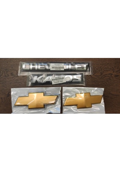 Chevrolet Kalos Hatchback 2003-2008 Ön + Arka Arma, Kalos + Chevrolet Yazı Takımı Arka Logo Amblem