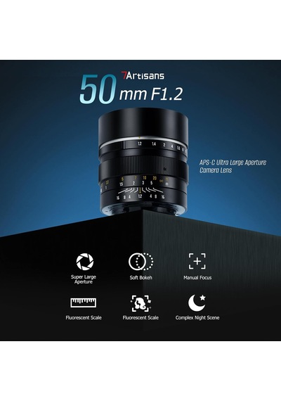 50mm F1.2 Aps-c Fotoğraf Makinası Lensi Sabit Odaklı Manuel Lens Fujifilm Fx-mount Çok Renkli