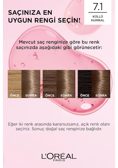 Excellence Saç Boyası 7.1 Küllü Kumral 3'lü Set Yenilenmiş Ambalaj