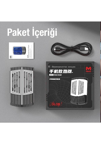 Memo Dl08 Yarı İletken Telefon Soğutma Fanı Radyatör Soğutucu Gri