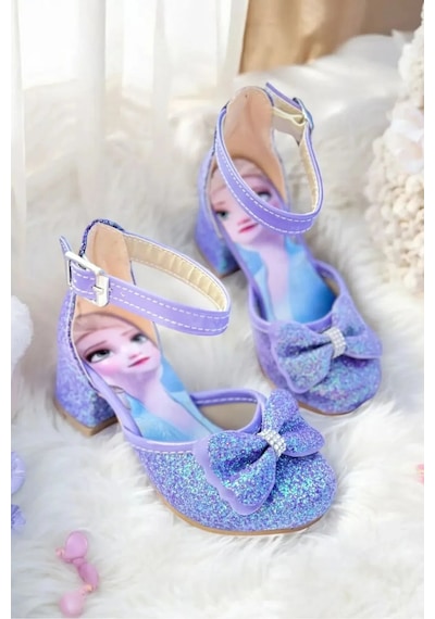 Nese Shoes Kız Çocuk Prenses Topuklu Ayakkabı Mor