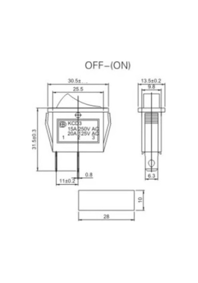 Ic-116 Dar Işıksız Yaylı Anahtar Off-mom 2p Siyah