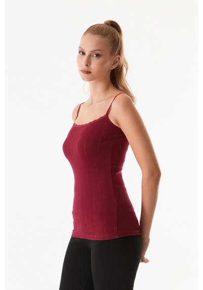 Fullamoda Dantelli Askılı Atlet 23mıcg631192958-bordo Bordo