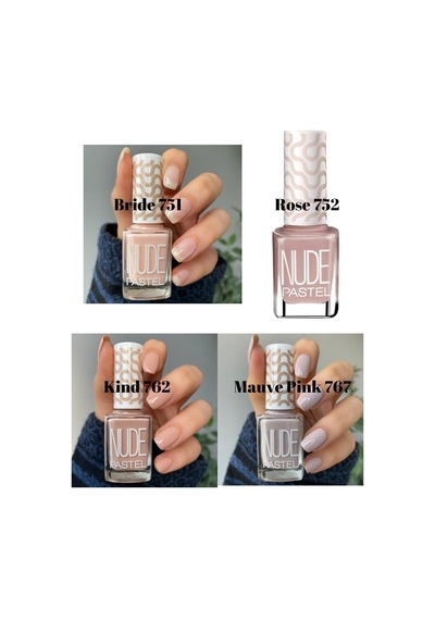Pastel 4’lü Oje Seti Nude Bride 751 Nude Rose 752 Nude Kind 762 Nude Mauve Pink 767 Nail Polish