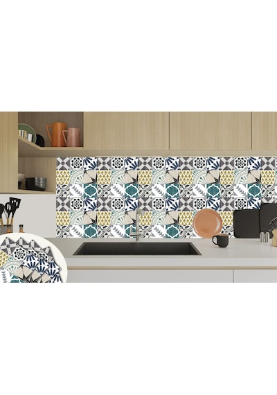 Tink KENDİNDEN YAPIŞKANLI KARMA RETRO GRİ DESENLİ PVC KARO 30X30 CM