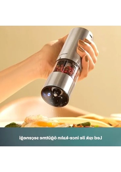 Homend Grindgo 6003h Şarjlı Baharat Değirmen Seti Açık Ahşap