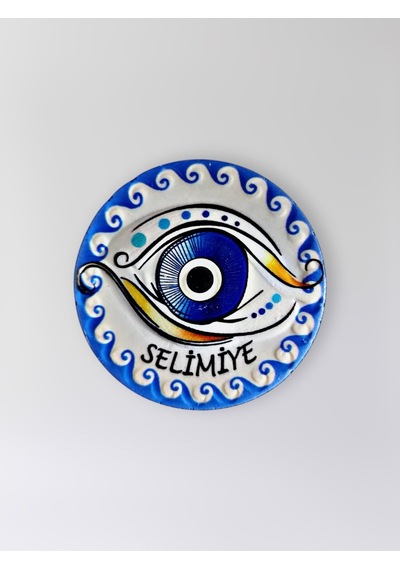 Selimiye Temalı Polyester Kabartmalı Nazar Magnet Çap: 7 Cm Dekoratif Hediyelik Buzdolabı Süsü Kod:1210
