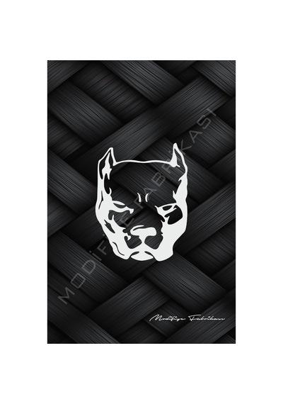 Pitbull Sticker Folyo - Beyaz - 14 X 11 Cm