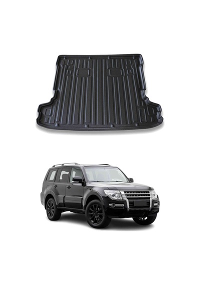 Mitsubishi Pajero 7 Koltuklu 2007+ Uyumlu Araca Özel Kauçuk Tpe Bagaj Havuzu Siyah