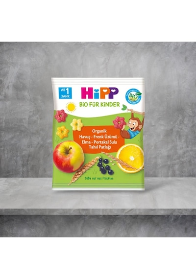 Organik Havuç Frenk Üzümü Elma Portakal Sulu Tahıl Patlağı 30 Gr