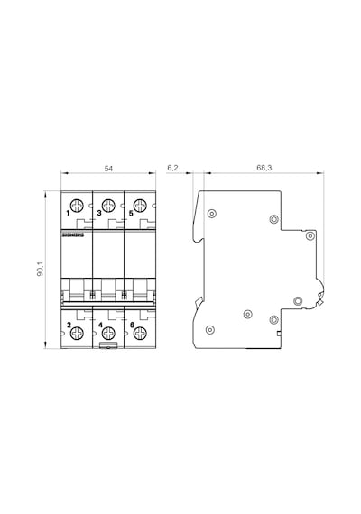 Siemens 3X50 Amper Anahtarlı Otomatik Sigorta C1 6Ka