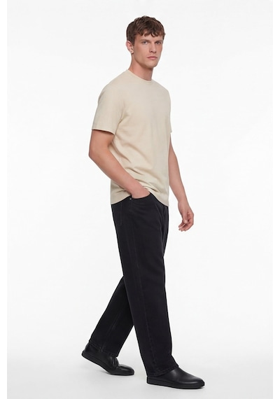 Sabri Özel Erkek Koyu Krem Normal Kesim Regular FitPamuk Dokuma Bisiklet Yaka Basic T-shirt Sabri Özel Erkek Koyu Krem Normal Kesim Regular FitPamuk Dokuma Bisiklet Yaka Basic T-shirt