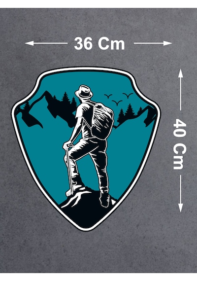 Dağcı Maceracı Sticker - Kamp Adventure Off Road 4x4 Sticker - Araba Oto Motosiklet Karavan Cam Sticker - 00061 40X36 Cm