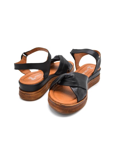Kadın Comfort Deri Sandalet Siyah 2216403y Yetişkin