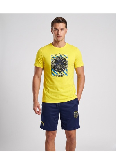 Fenerium Fenerbahçe Lisanslı Yetişkin T-hirt + Şort Takımı Sarı - Lacivert