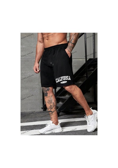 Tarzsokak Y2k Unisex Yaz Şort Bermuda Harajuka Anime Retro Kod-11440 Siyah