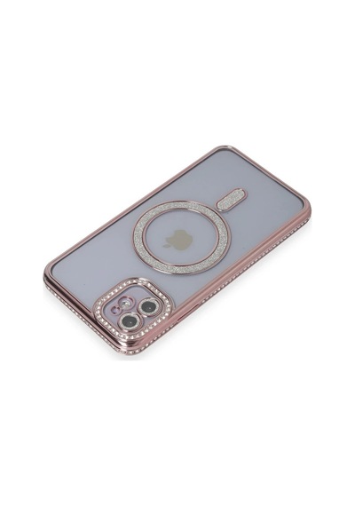 Mey İthalat Apple iPhone Uyumlu - 11 Kılıf Joke Simli Magneticsafe Kılıf - Pembe Diğer
