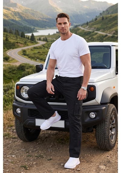 Rizzup Erkek Relaxed Fit Bol Kesim Likralı Siyah Outdoor Kargo Pantolon Çok Cepli Geniş Paça 1705421 Rizzup Erkek Relaxed Fit Bol Kesim Likralı Siyah Outdoor Kargo Pantolon Çok Cepli Geniş Paça 1705421