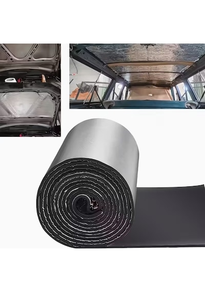 Araç Kaput Altı Yalıtım 120x100cm 9mm Folyolu Yapışkanlı Karavan Oto Ses Ve Isı Yalıtım Malzemesi