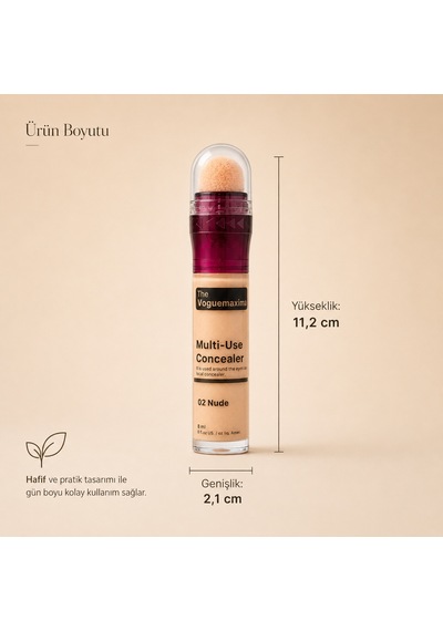The Voguemaxima Luméa Sünger Uçlu Likit Kapatıcı 02 Nude 8 Ml