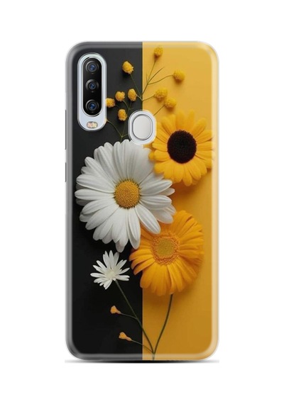 General Mobile Gm 20 Pro Kılıf Boutique Baskılı Resimli Sarı Beyaz Çiçek Pcode -044