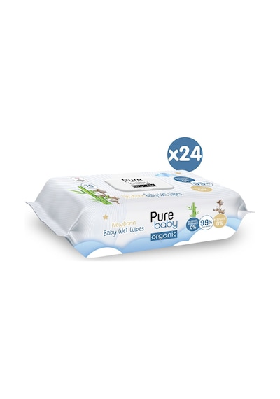 Pure Baby Organic Yenidoğan Islak Havlu 24 x 70'li 1680 Yaprak