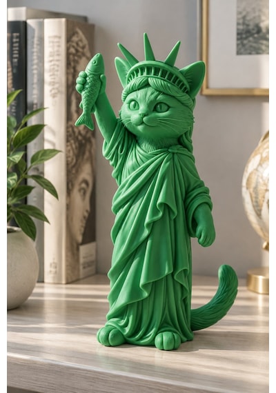 Özgürlüğün Kedisi Figürlü Dekoratif Biblo - Büyük Boy - 22cm 59496866