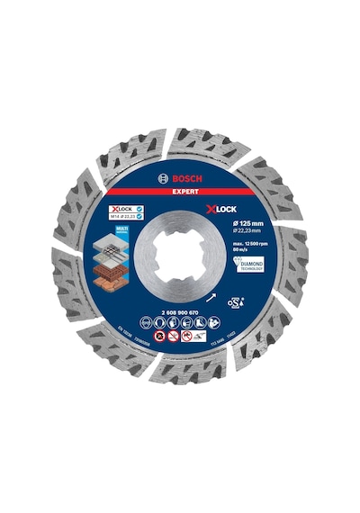 Expert Multimaterial X-lock Kesme Diskleri Donatılı Beton Tuğla Yumuşak Taş Ø 125 Mm Aksesuar Küçük Avuç Taşl