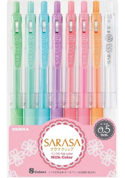 Zebra Sarasa 0.5 MM Milk Color 8'li Jel Kalem - Pastel Renkler