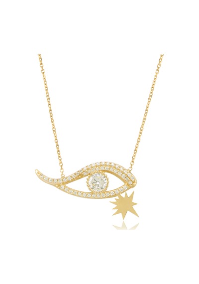 Emılıano Jewellery Silver 925 Ayar Zirkon Taşlı Göz Kolye Gold - Rose Gold - Gümüş Emılıano Jewellery Silver 925 Ayar Zirkon Taşlı Göz Kolye Gold - Rose Gold - Gümüş