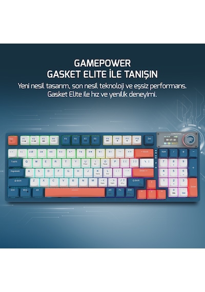 Gasket Elite X RGB Wireless/Bluetooth/Kablolu Mekanik Hot-Swap Yağlı Switch Klavye