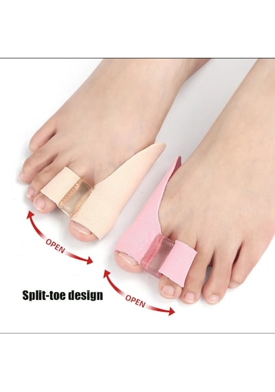 Ayarlanabilir Silikon Jel Ayak Parmağı Ayırıcı Halluks Valgus Destekleyici Bunyon Düzeltici Ayak Başparmağı Ayırıcı Yumuşak Ve Esnek Jel Tasarım Günlük Ayak Bakımı İçin 1 Çift Bej Renk