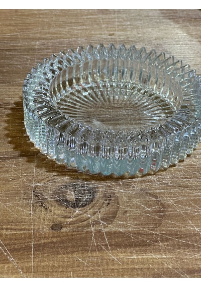 Kristal Lüx X 1 Adet Cam Küllük 14cm.mo053 Cam Mavi Yuvarlak