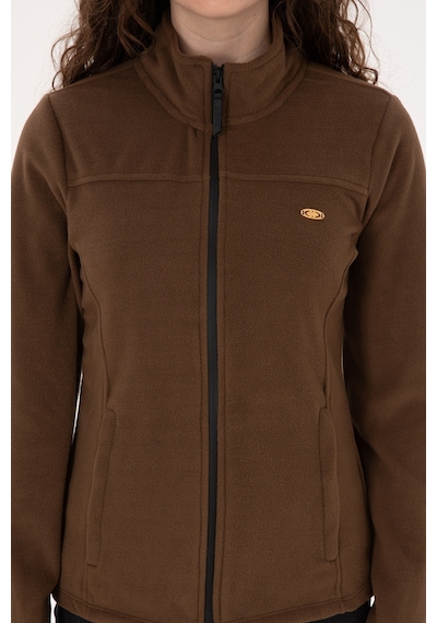 U.S. Polo Assn. Kadın Kahverengi Fermuarlı Dik Yaka Polar Sweatshirt 50316729-VR029