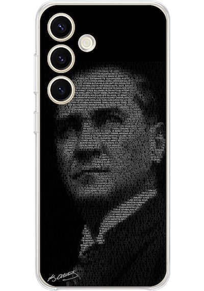 Samsung Galaxy S25 Uyumlu Gençliğe Hitabe Yazılı Atatürk Silüeti Baskılı Silikon Kılıf Renkli