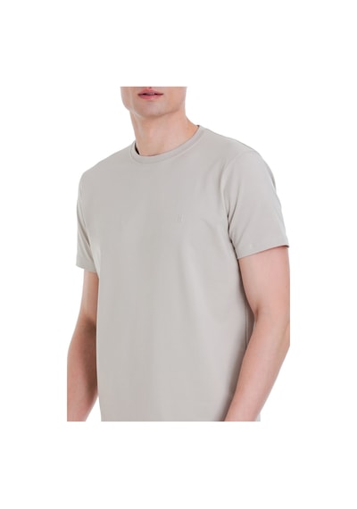 Hatemoğlu Ekru Regular Fit Bisiklet Yaka Pamuklu Tişört 1996536 Ekru-01