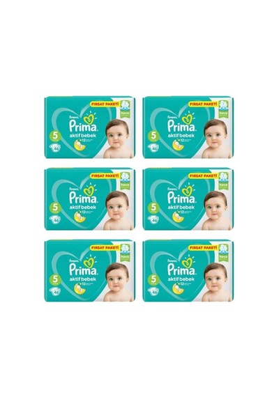 Prima Pampers Aktif Bebek Fırsat Paketi Bebek Bezi 11-16 KG 5 Beden 6 x 46 Adet 6'lı