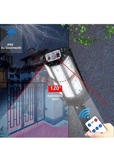 249 Led Güneş Enerjili Solar Lamba Kumandalı 3 Modlu Hareket Sensörlü Dış Mekan Bahçe Aydınlatma