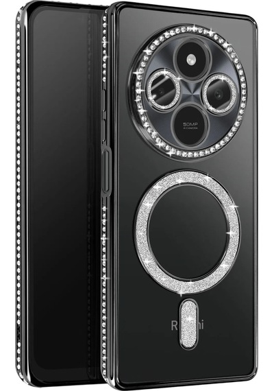 Newface Xiaomi Redmi 14c Joke Simli Magneticsafe Kılıf - Siyah Siyah