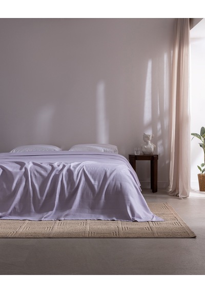 Mathilda King Size Pamuklu Ecocell Düz Pike - Lila 8684427307793 Çok Renkli