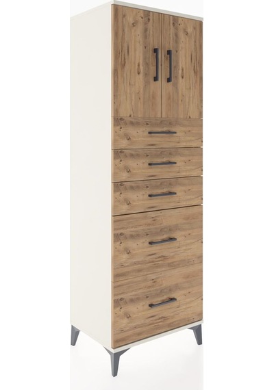 Hyperion Dolap Tek Raflı 5 Çekmeceli 2 Kapaklı 60x44x182 Ayta... Aytaşı