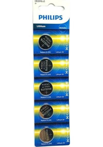 Philips CR2016 3V Lityum Düğme Pil 5'li