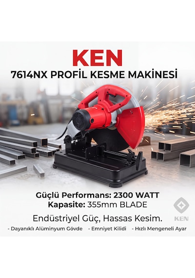 Ken 7614NX Profil Kesme 2300W 355 MM Dairesel Tranjer