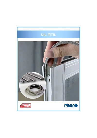 Alüminyum Pvc Kapı Pencere Cam Balkon Kıl Fitili En 6,7mm - Kıl Uzunluğu: 12mm - Rulo - 175 Metre Diğer