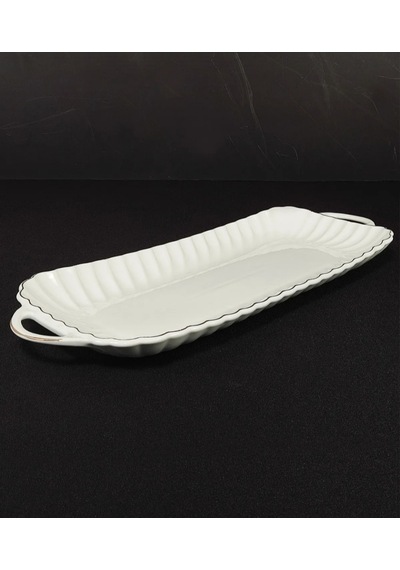 Elta Collection Carmen Dikdörtgen Tepsi 42 16 4 Cm Beyaz